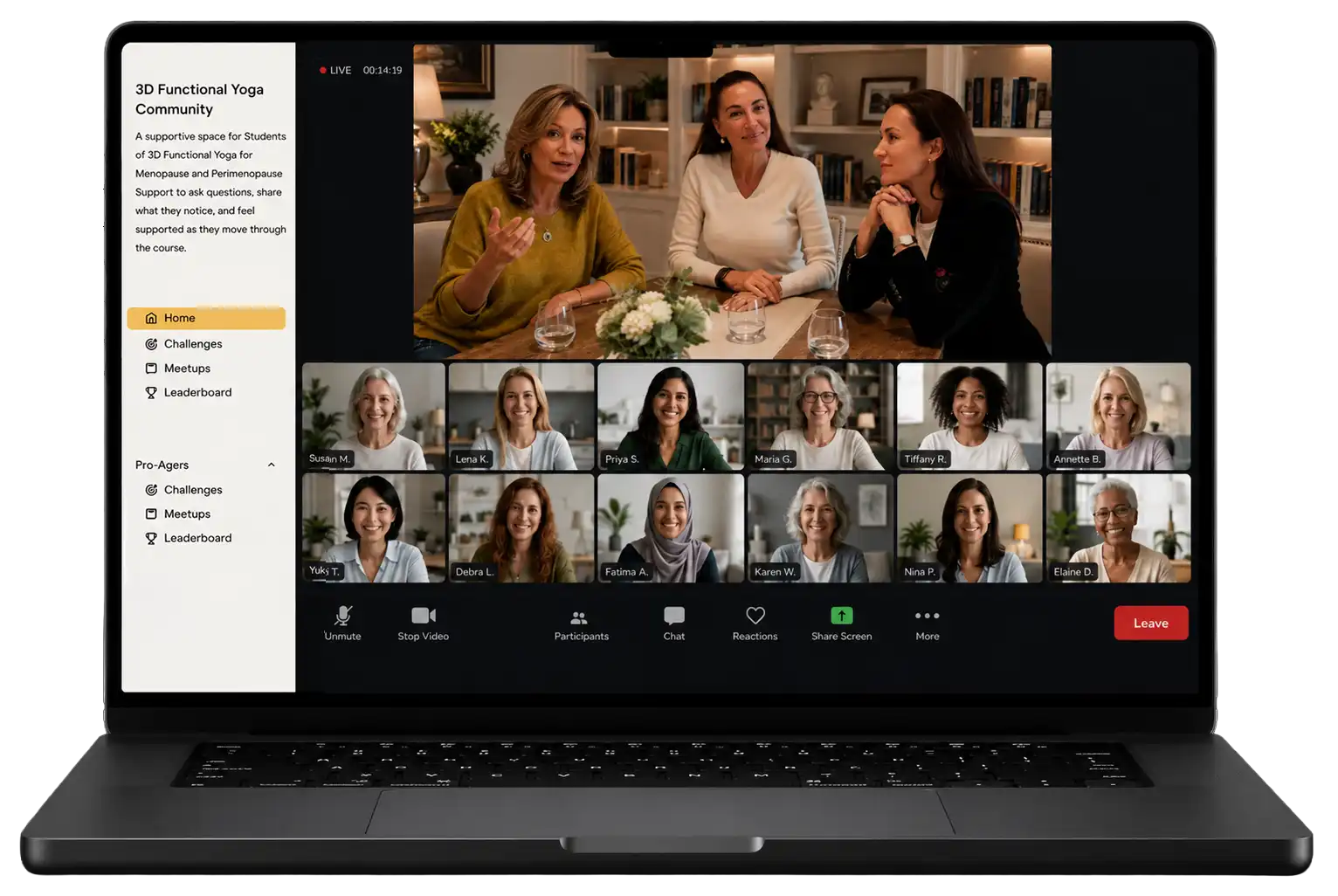 Women Love Pro-Age live group coaching preview on Mac