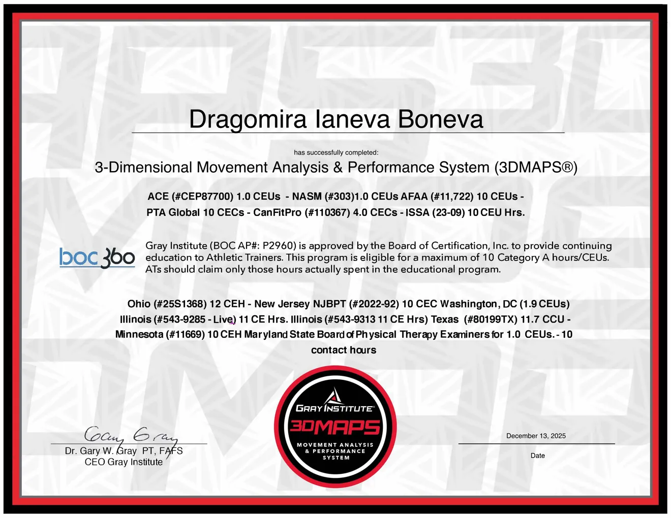 3DMAPS Certificate