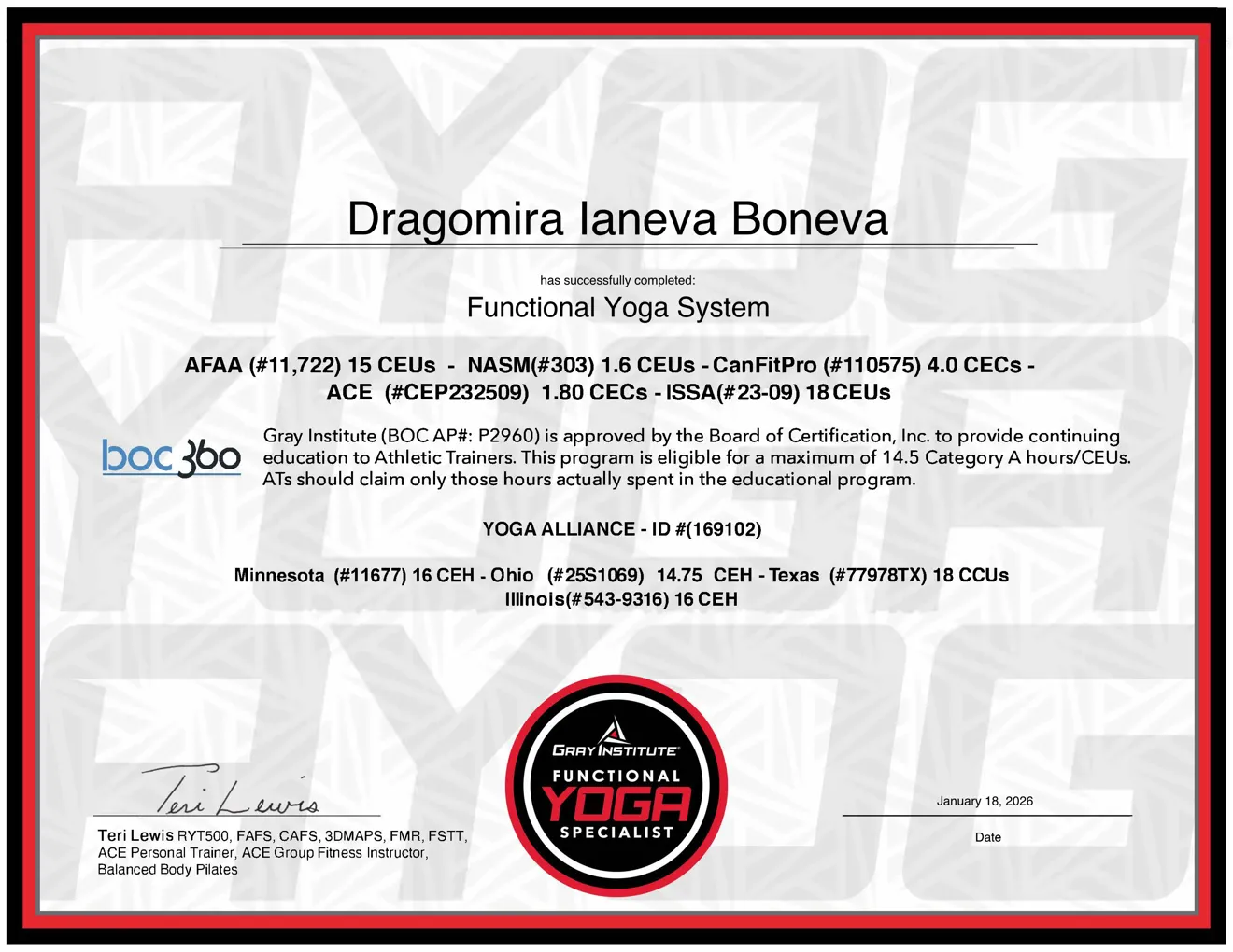 FYS Certificate